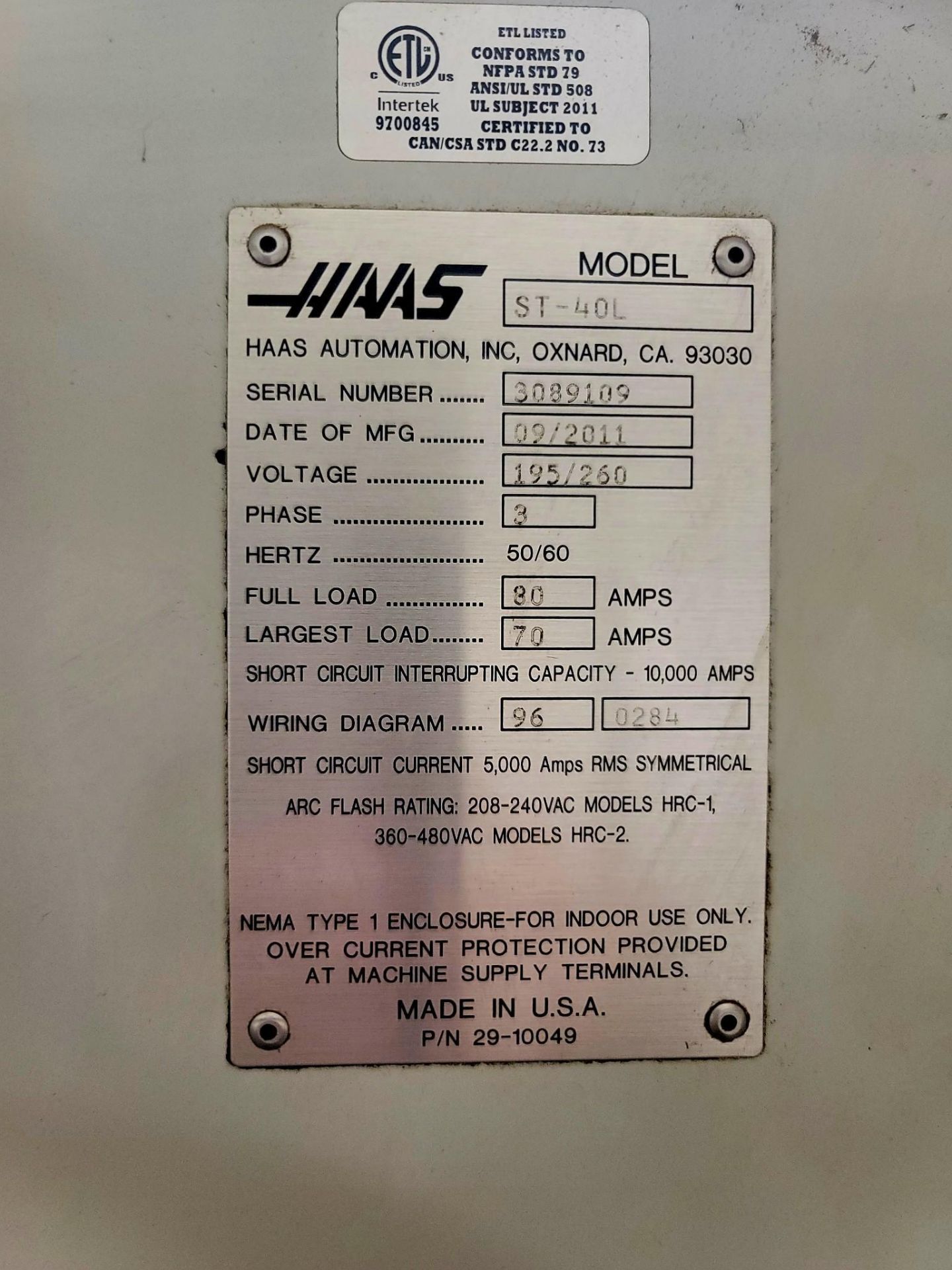 2011, Haas St 40L CNC Lathe - Image 49 of 49