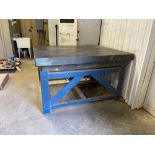 60” X 48” X 4” Granite Table on Heavy Duty Metal Base Overall Height 35”