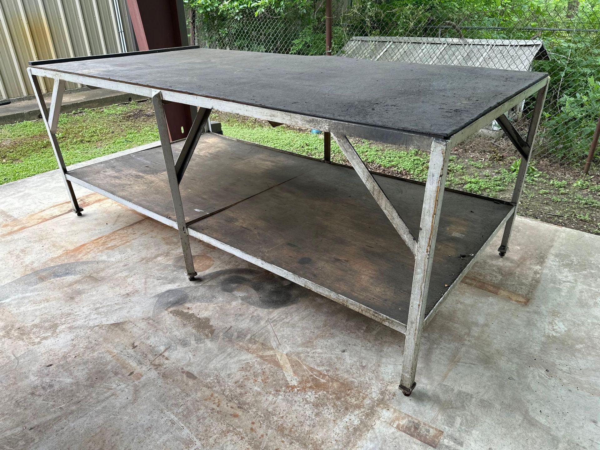 Metal Table with Wooden Top 96” X 48” X 38” - Image 2 of 4