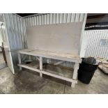 Wooden Work Bench 96” X 25” X 36”, Over All height 79”