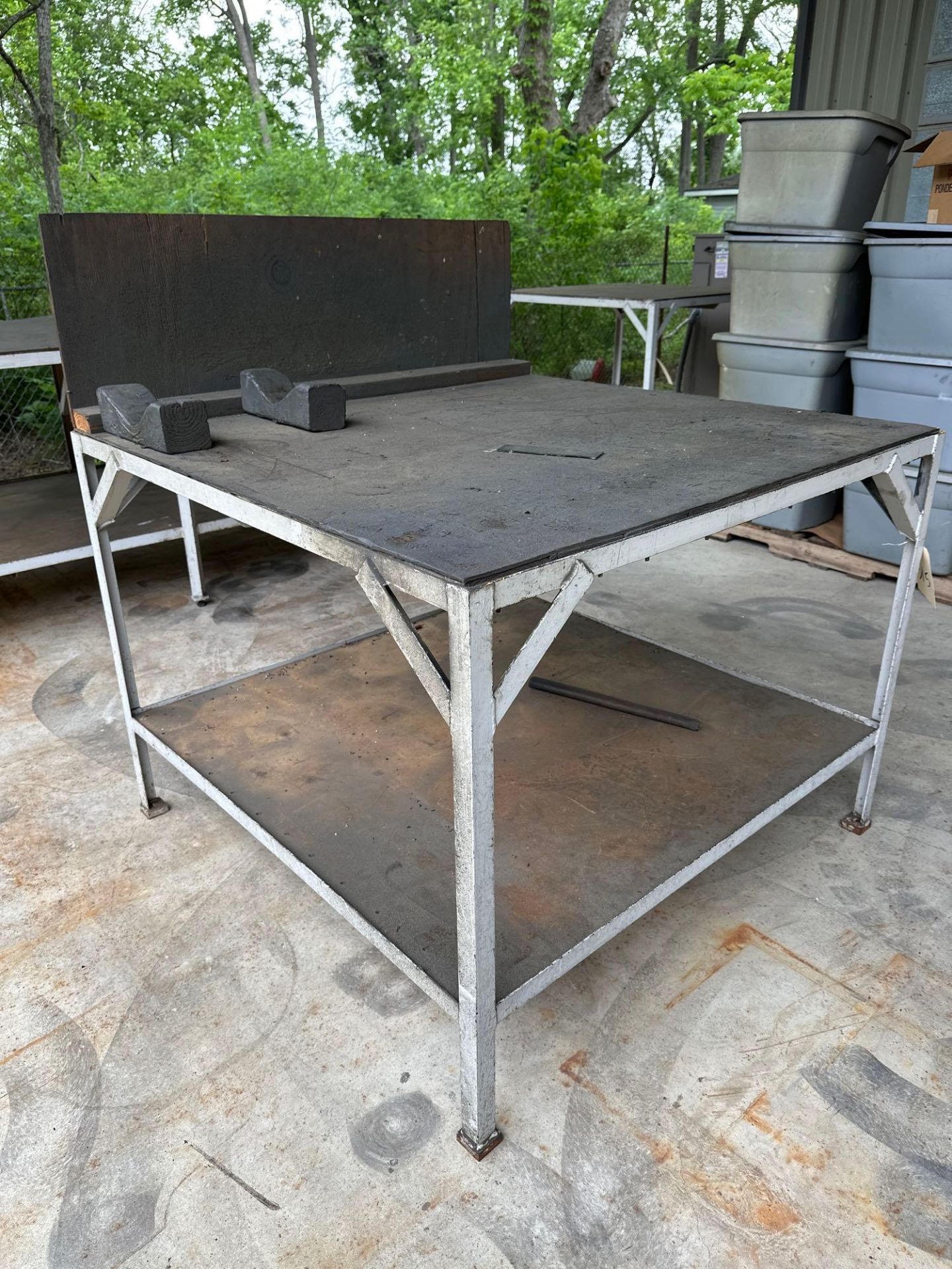 Metal Table with Wooden Top 48” X 48” X 39” - Image 2 of 4