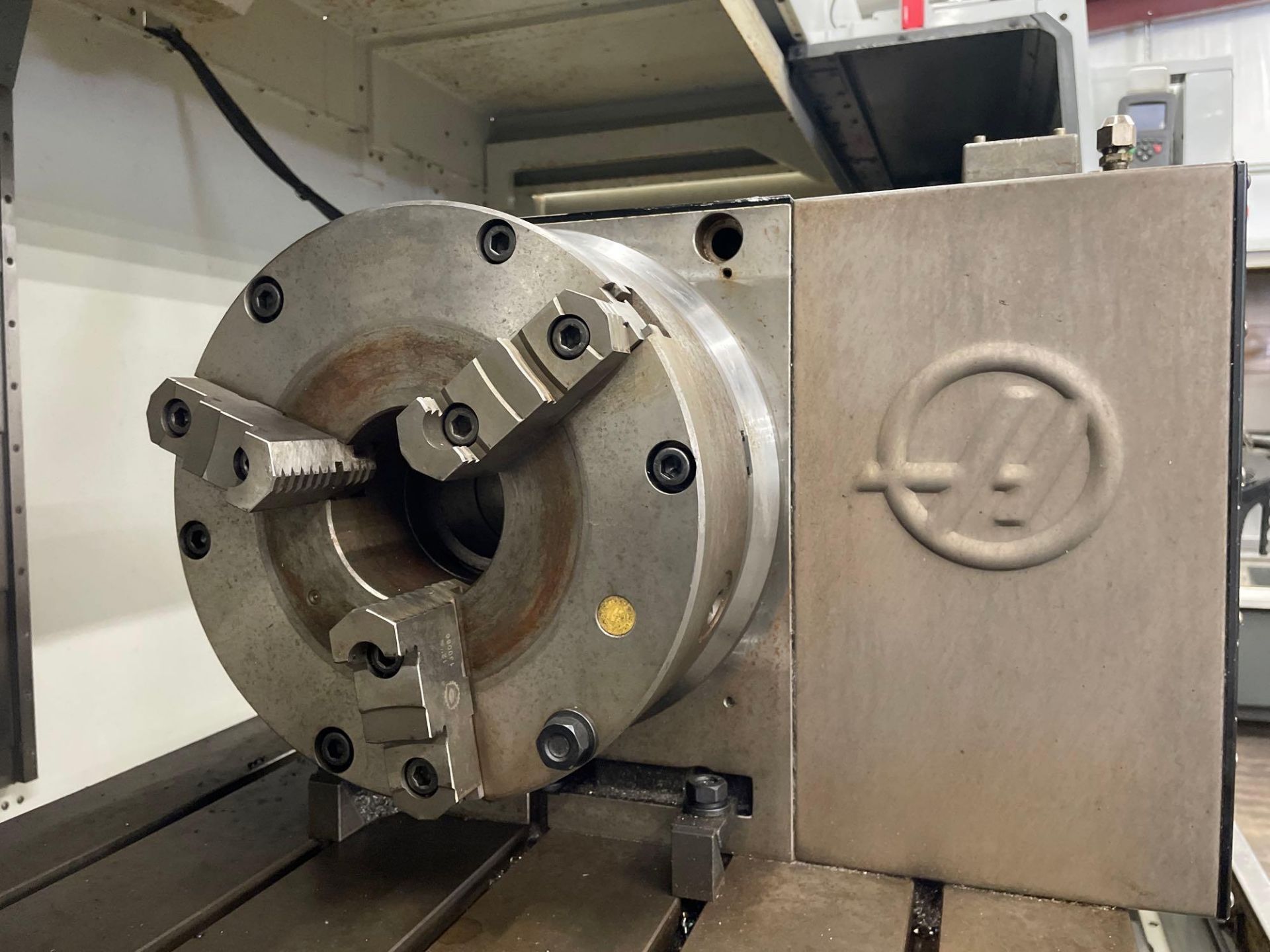 Haas 4th axis model HRT310 with 12” 3 Jaw Bison Chuck 4” Thru Hole - Image 3 of 5