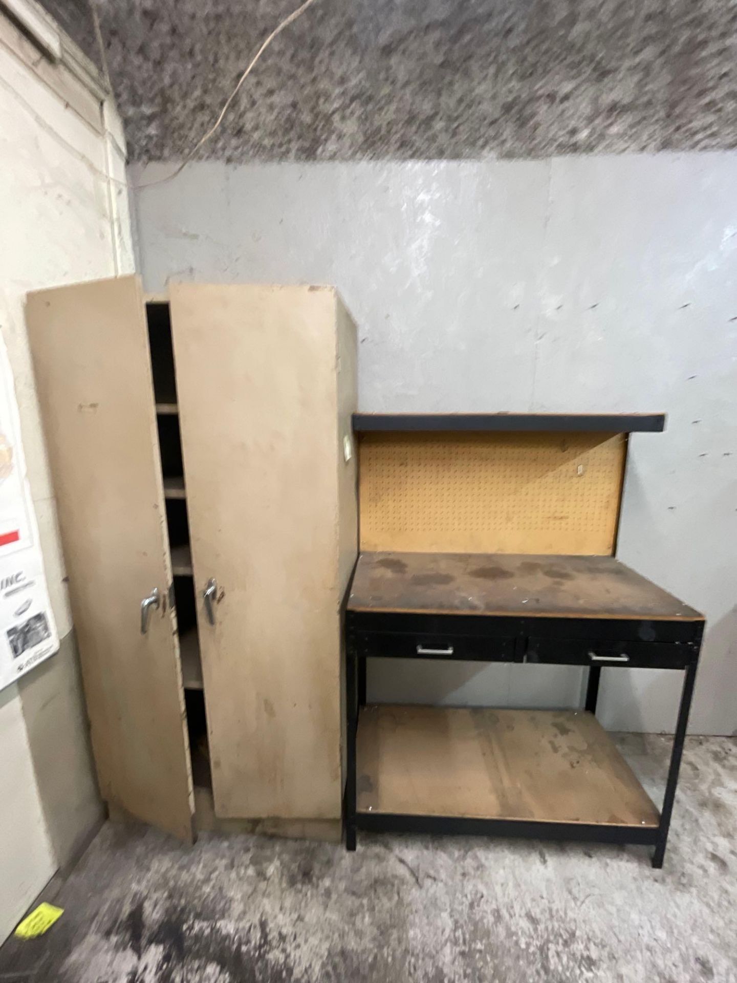 Lot of 3: (2) Waterloo work shop tables, (1) Metal Double Door Cabinet - Image 4 of 5