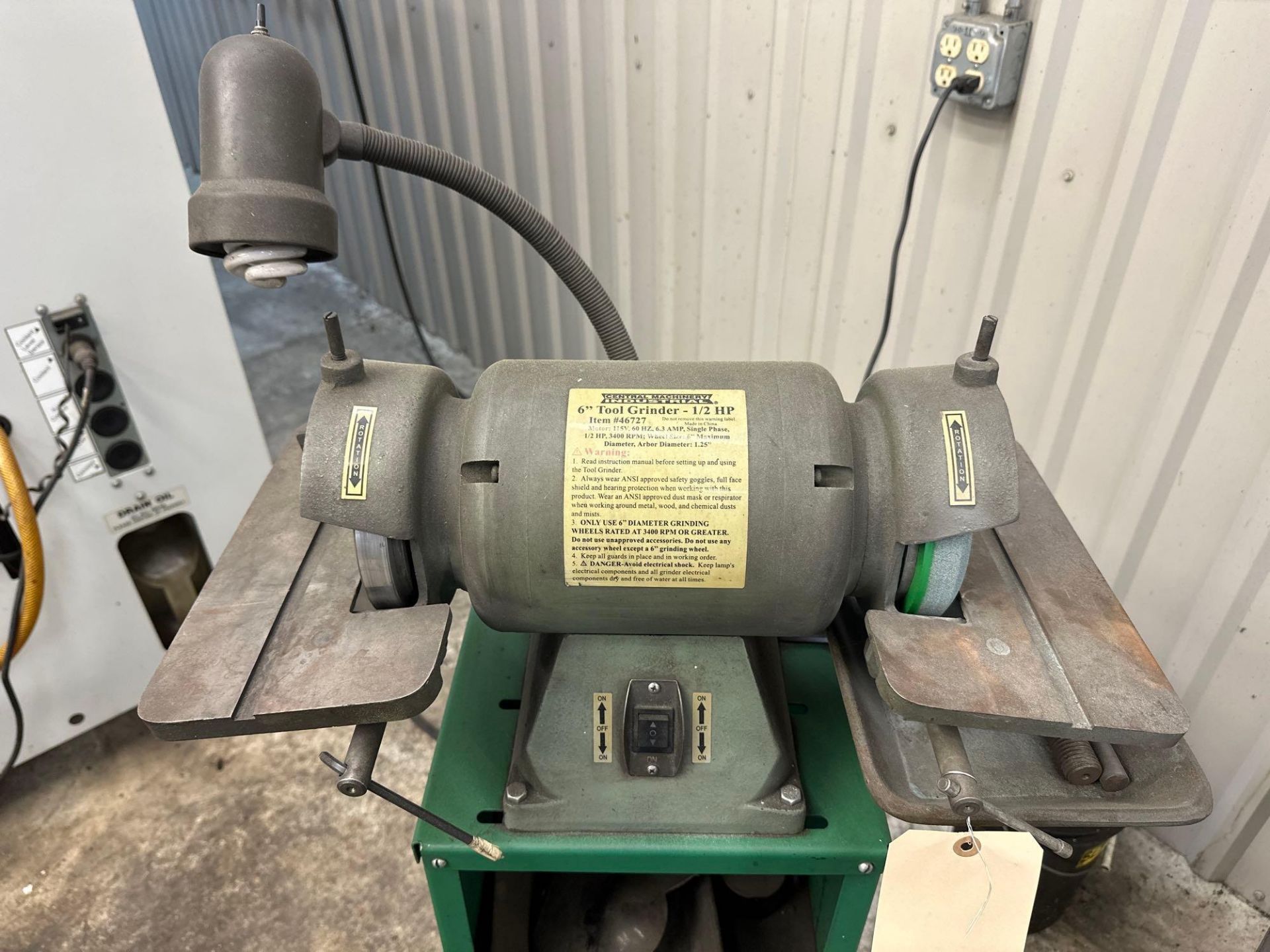 6” Central Machinery Double End Tool Grinder On Pedestal , S/N 46727 - Image 2 of 5