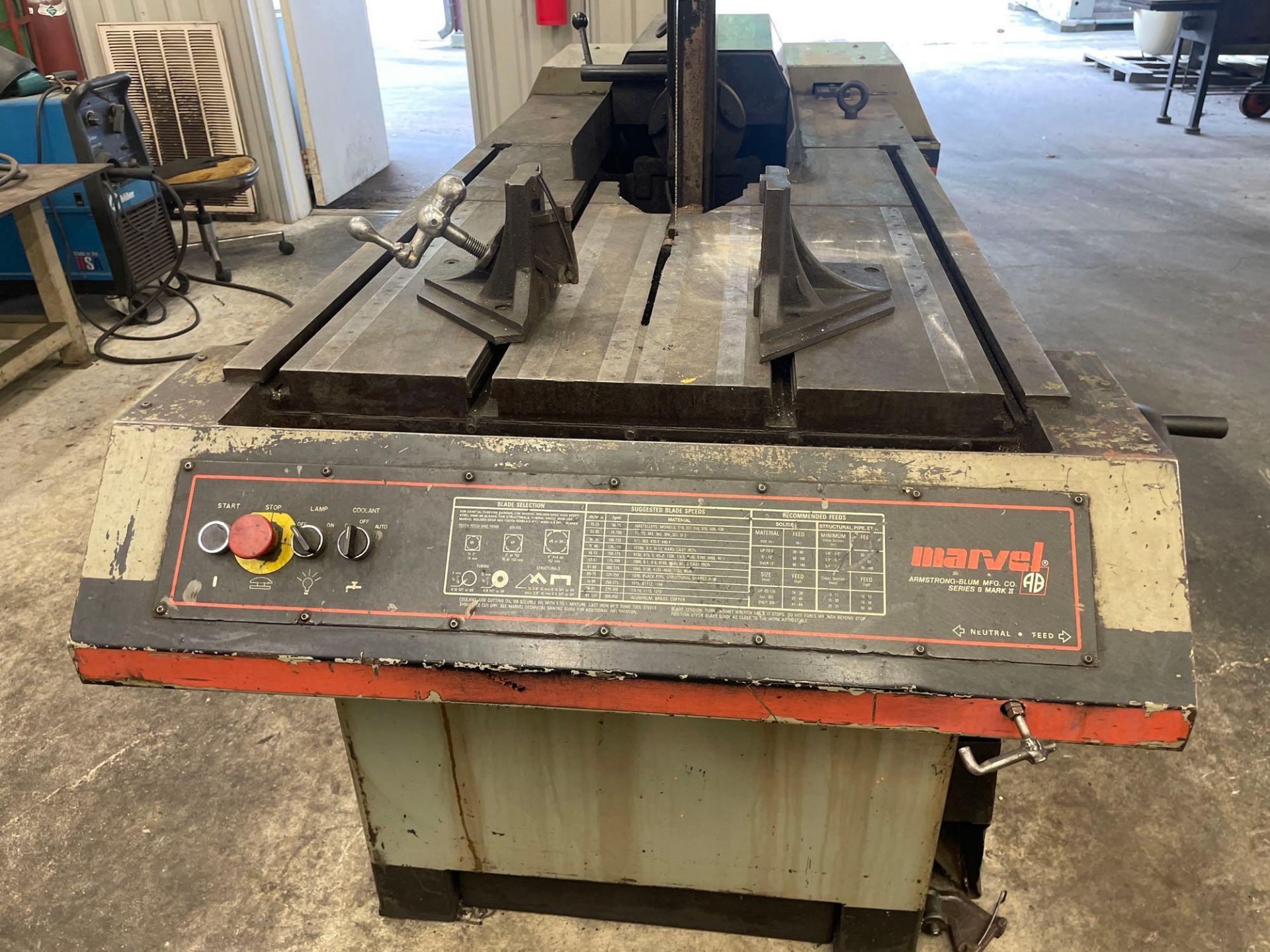 Marvel 8 Mark II Vertical Tilt Band Saw, S/N 828276 - Image 3 of 6