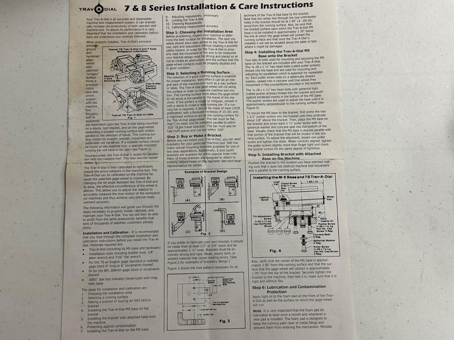 Trav A Dial w/ Mounts Model: 7A for manual machines. Serial Number Z-45362.  See photo. - Image 2 of 3