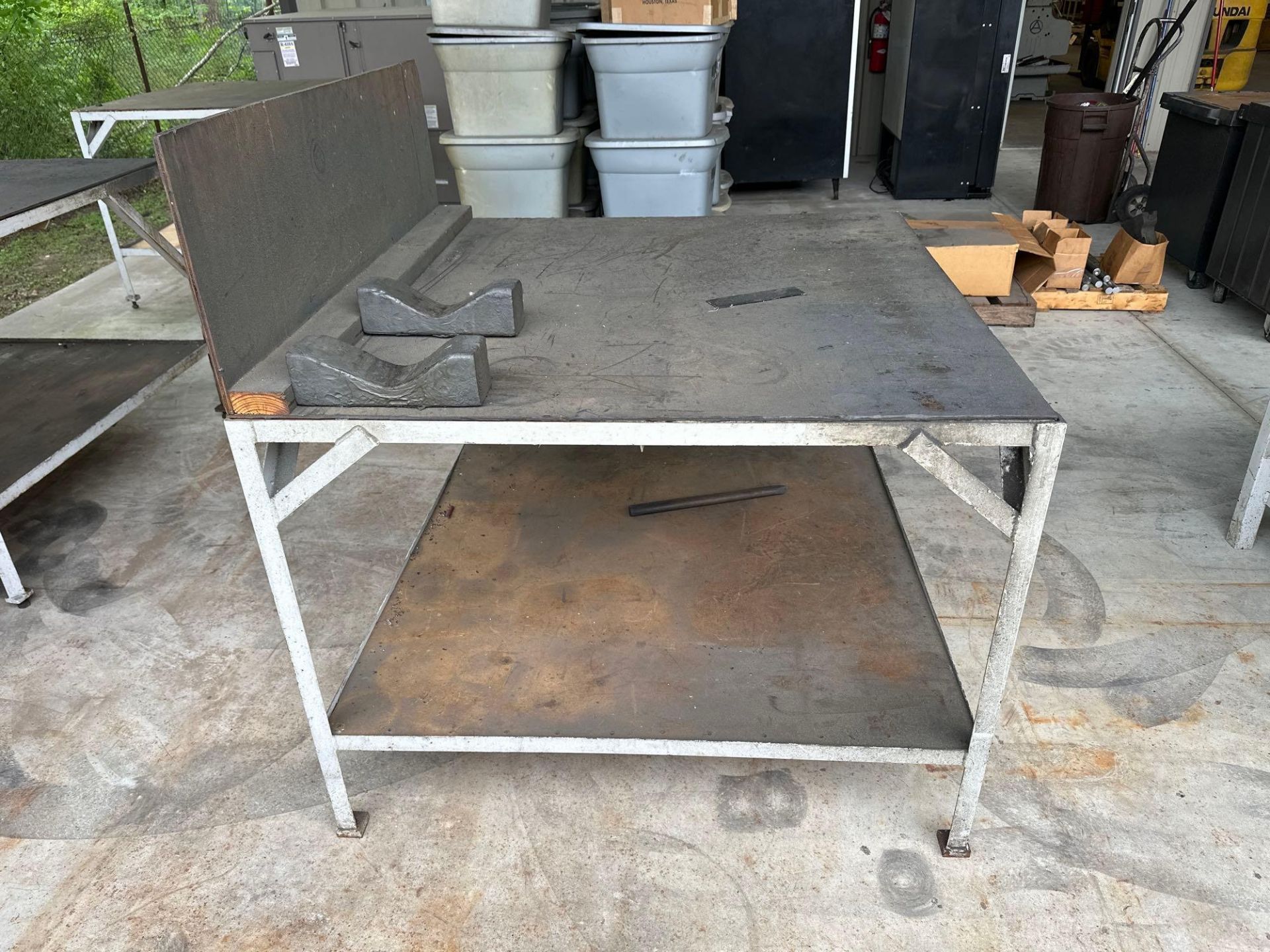 Metal Table with Wooden Top 48” X 48” X 39” - Image 3 of 4