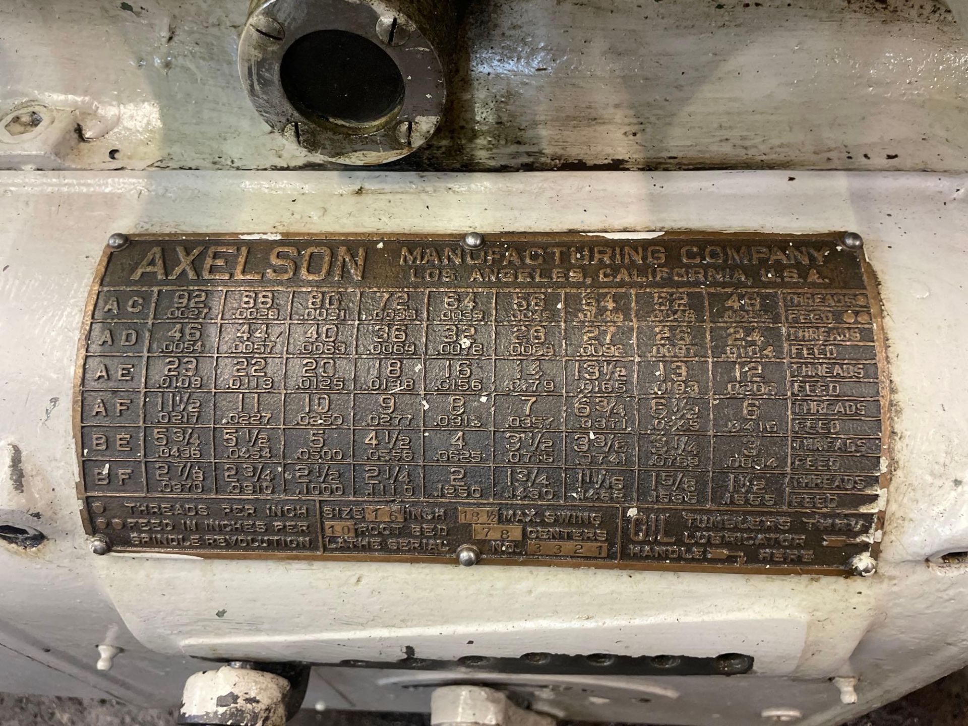 Axelson 16 Lathe, S/N 3321 - Image 5 of 8