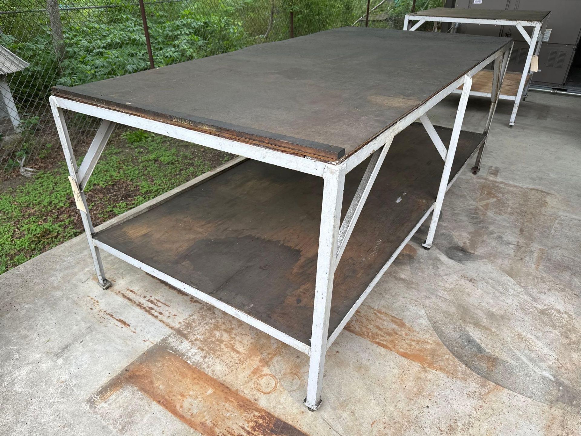 Metal Table with Wooden Top 96” X 48” X 38” - Image 4 of 4