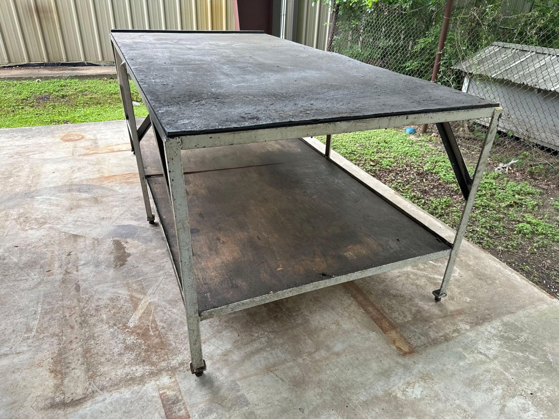 Metal Table with Wooden Top 96” X 48” X 38” - Image 3 of 4