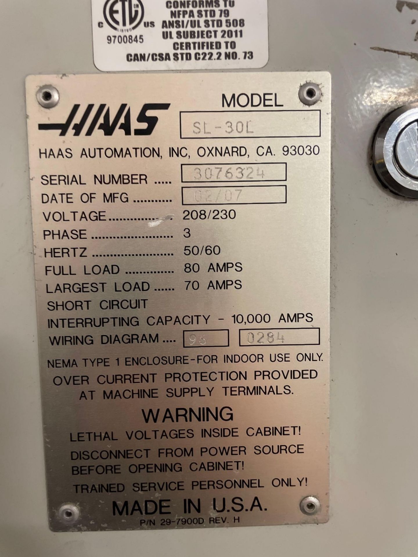 2007, Haas SL-30L CNC Lathe - Image 13 of 14