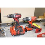 (3) MILWAUKEE 18 VOLT DRILL DRIVERS WITH TWO BATTERIES AND CHARGER