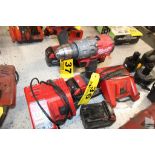 MILWAUKEE 18 VOLT 1/2" DRILL DRIVER WITH TWO BATTERIES AND TWO CHARGERS