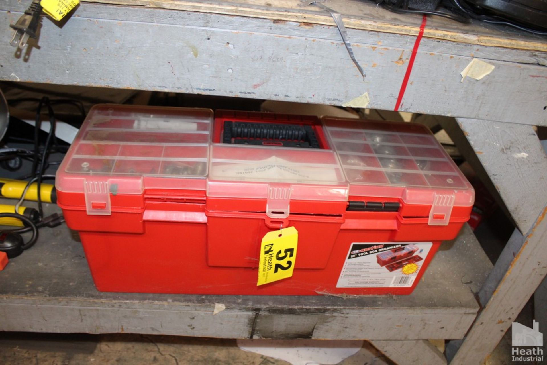 TOOL BOX WITH PAINT SPRAY GUNS AND SUPPLIES