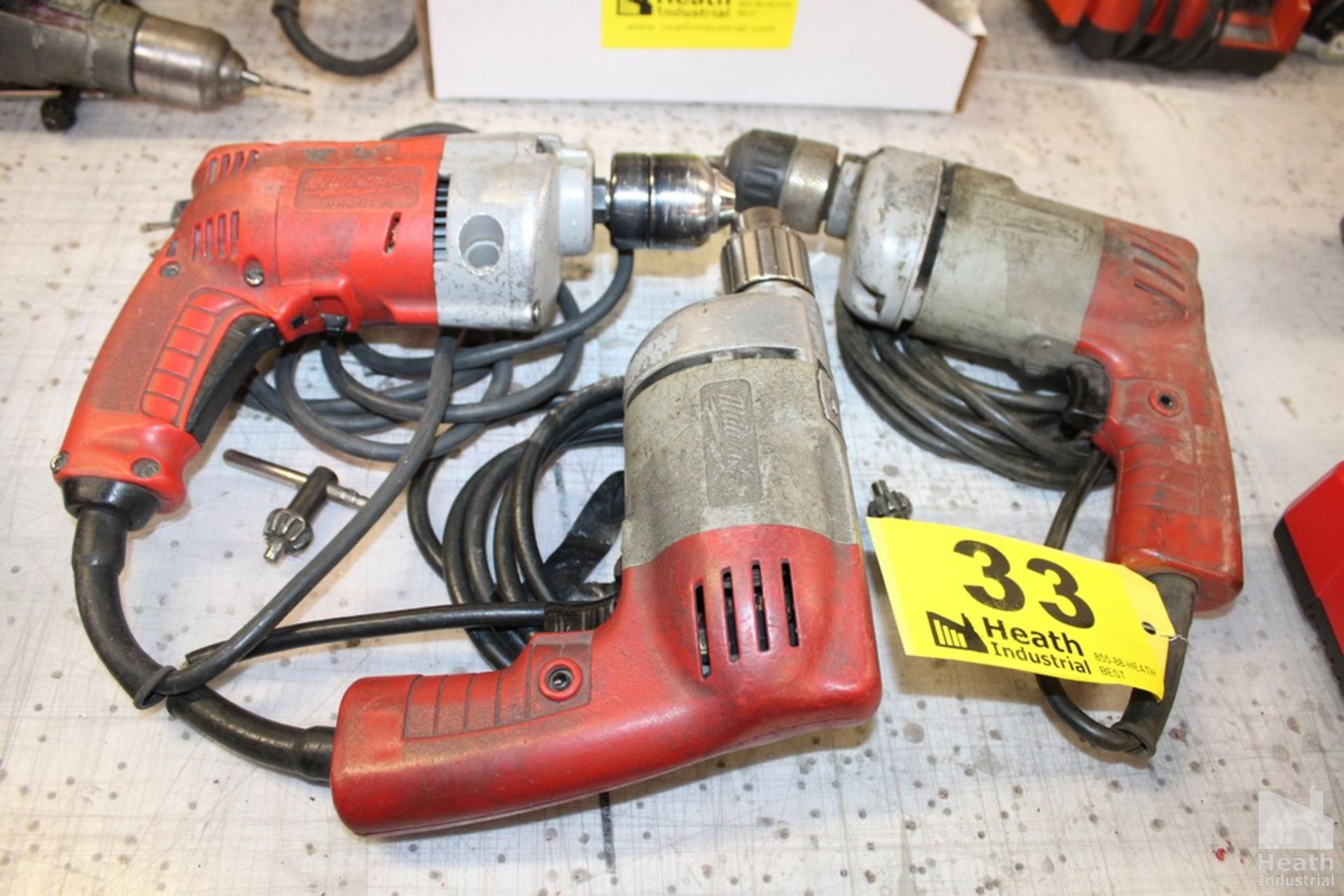 (3) MILWAUKEE 3/8" DRILLS