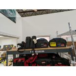 ASSORTED TOOL BAGS ON TOP SHELF