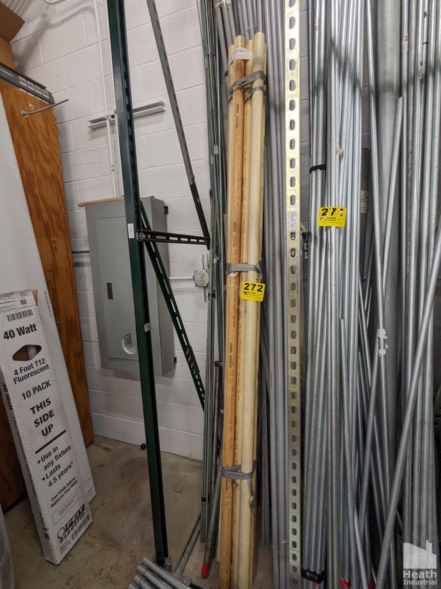 ASSORTED 8' AND 10' CONDUIT ON WALL RACK