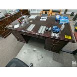 EXECUTIVE WOOD DESK & CREDENZA