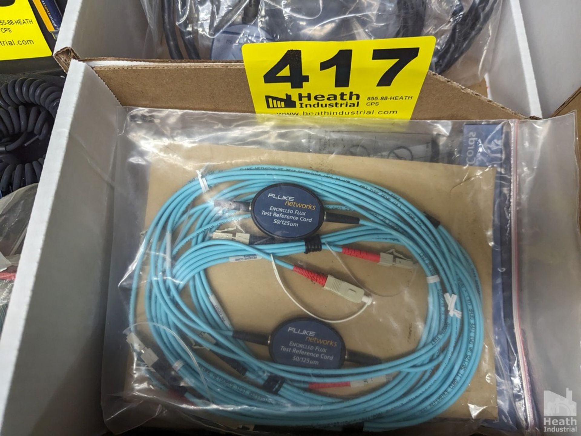 (3) FLUKE ENCIRCLED FLUX TEST REFERENCE CORDS 50/125UM IN BOX