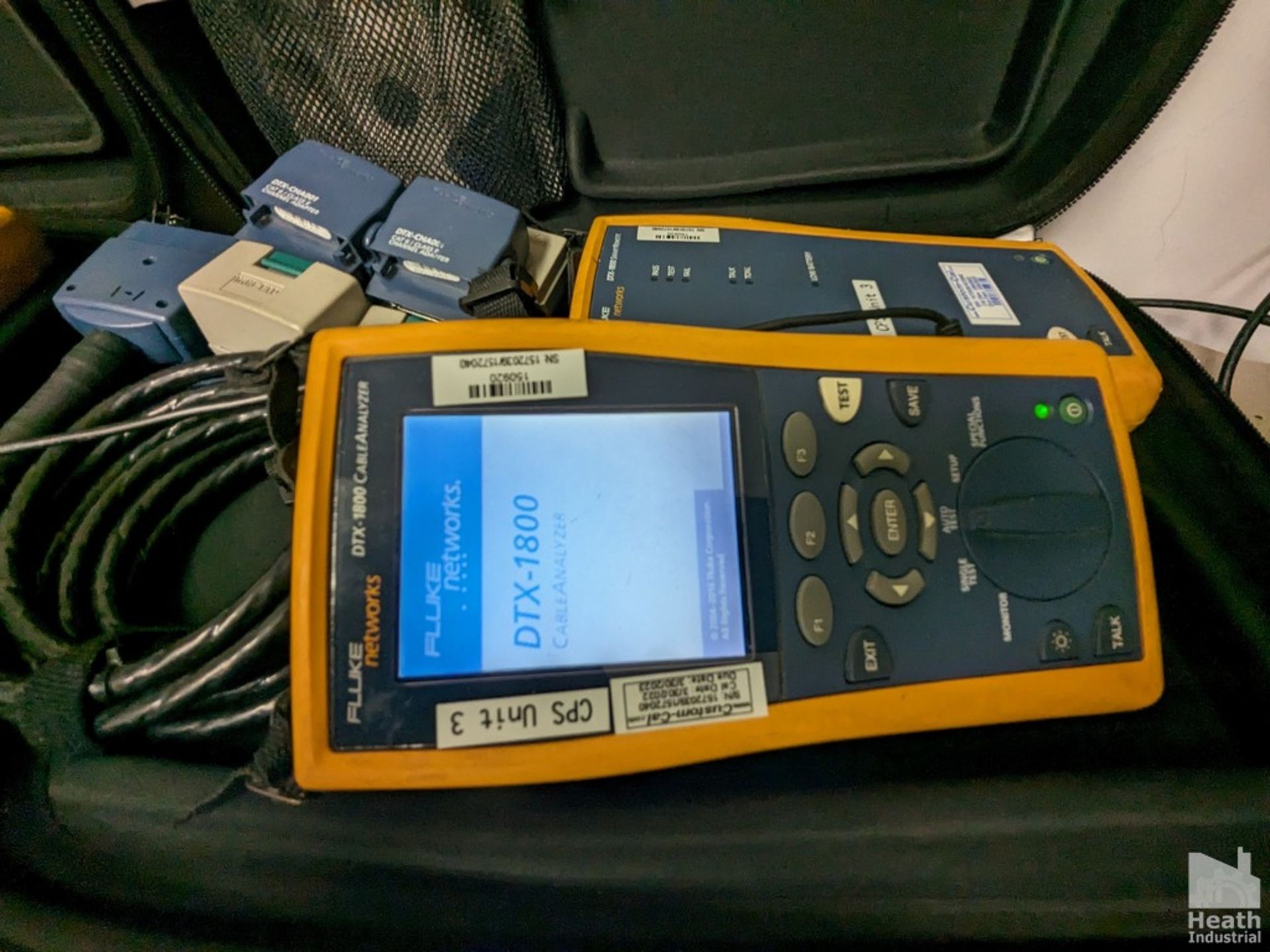 FLUKE MODEL DTX-1800 CABLE ANALYZER WITH DTX-CHA001 CAT 6 CHANNEL ADAPTERS, DTX-PLA002 PERMANENT - Image 3 of 3