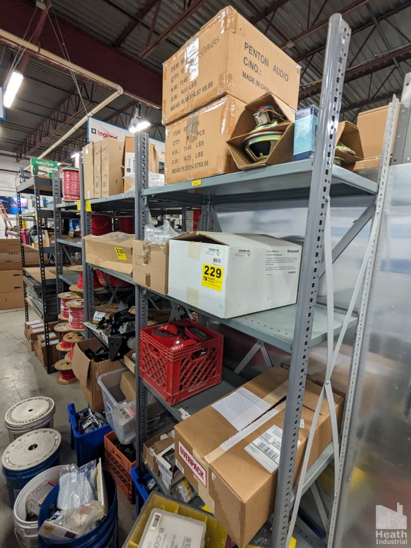 SHELF UNIT WITH FIRE ALARM COMM., STROBES AND SPEAKERS