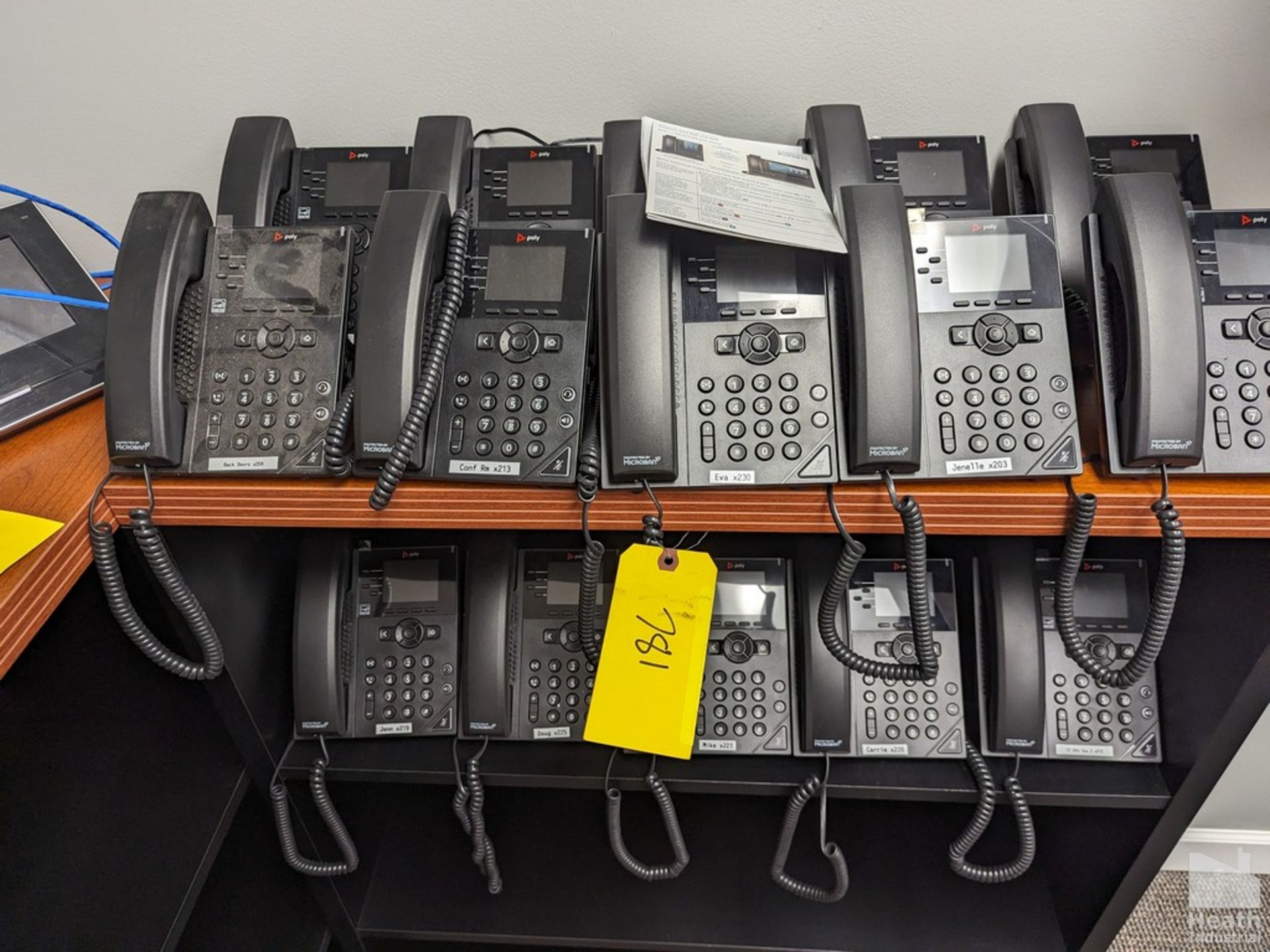 (15) POLYCOM VVX 350 PHONES, CONFERENCE PHONE & AUX HEADSETS