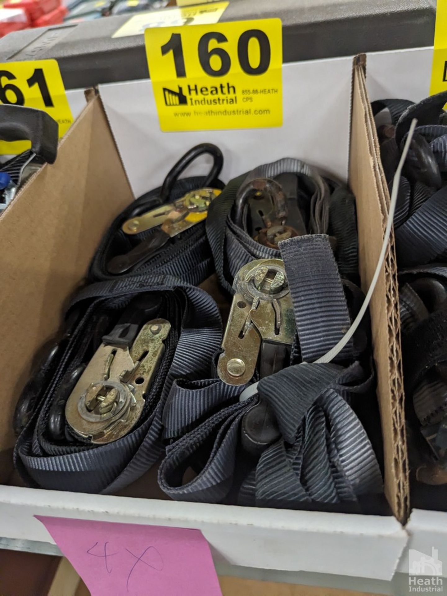 ASSORTED RATCHET TIE DOWNS IN BOX