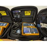 FLUKE MODEL DTX-1800 CABLE ANALYZER WITH DTX-CHA002 CAT 6 CHANNEL ADAPTERS, DTX-PLA002 PERMANENT