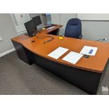 EXECTUIVE DESK WITH CHAIR, (2) MONITORS