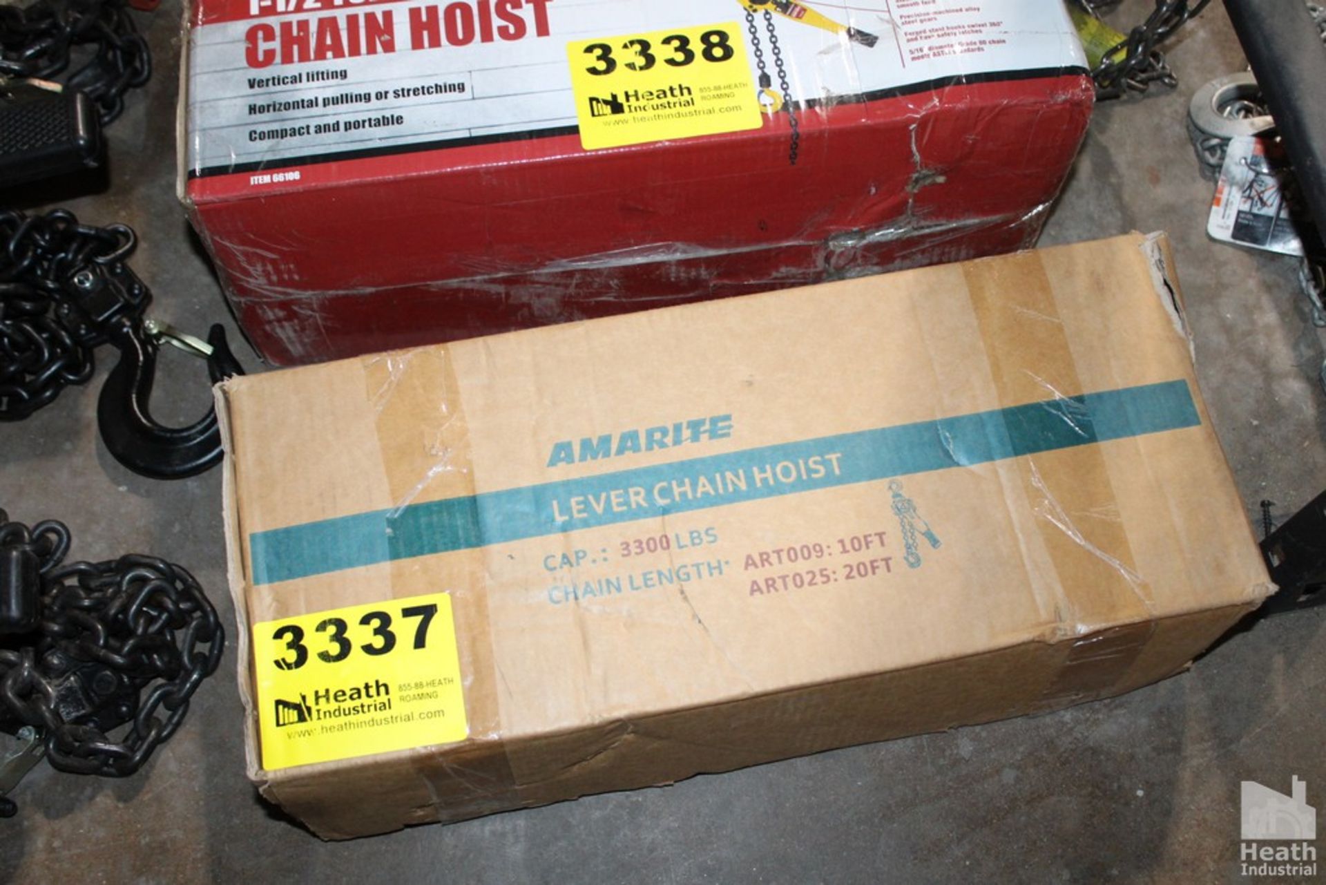 AMARITE LEVER CHAIN HOIST, 10' LONG, 3,300 LB CAPACITY