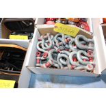 ASSORTED CROSBY SHACKLES IN BOX