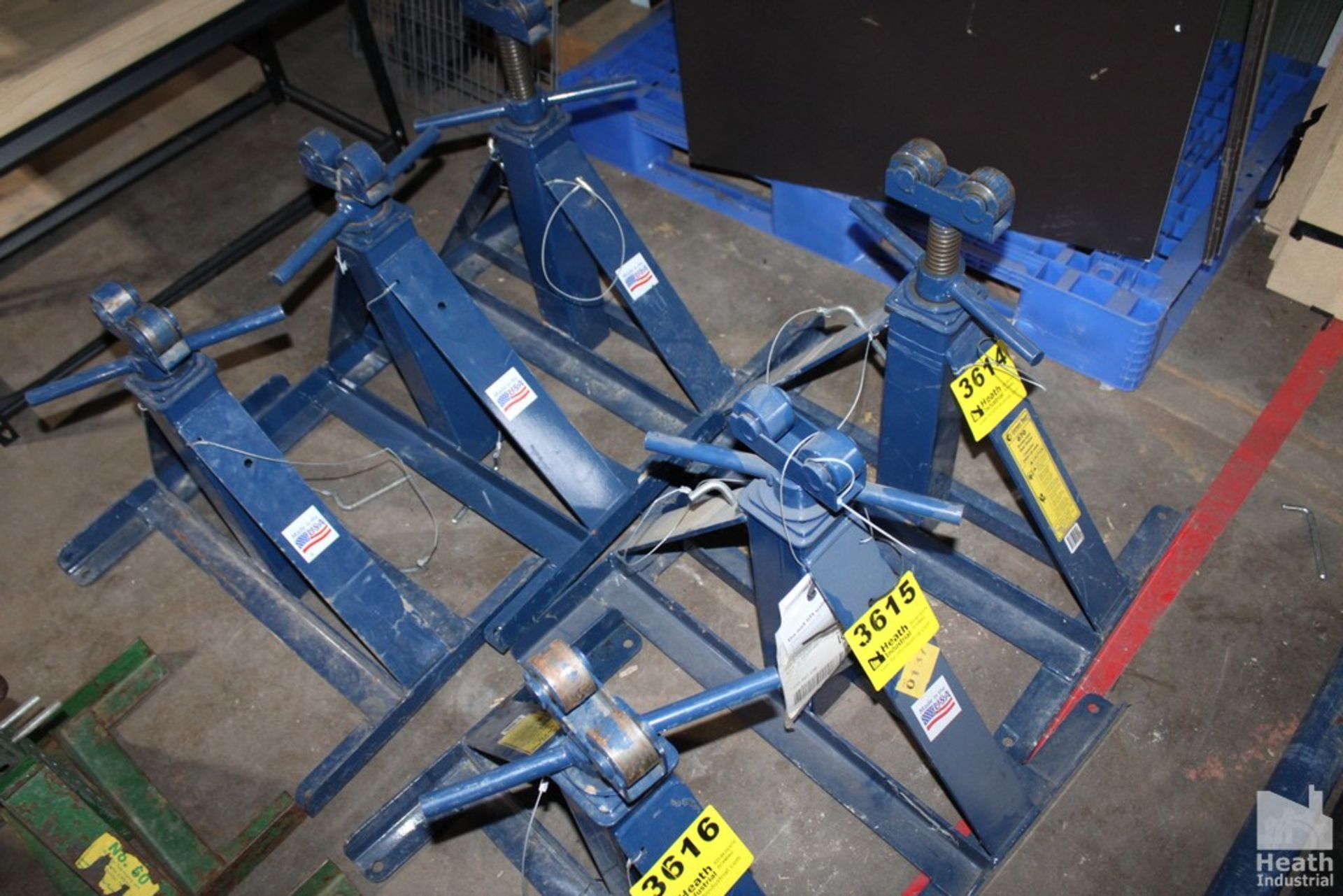 (2) CURRENT TOOL NO. 670 SCREW TYPE REEL STANDS