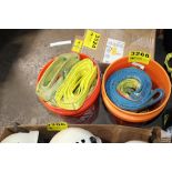 LARGE QTY OF LIFTING SLINGS IN (2) BUCKETS