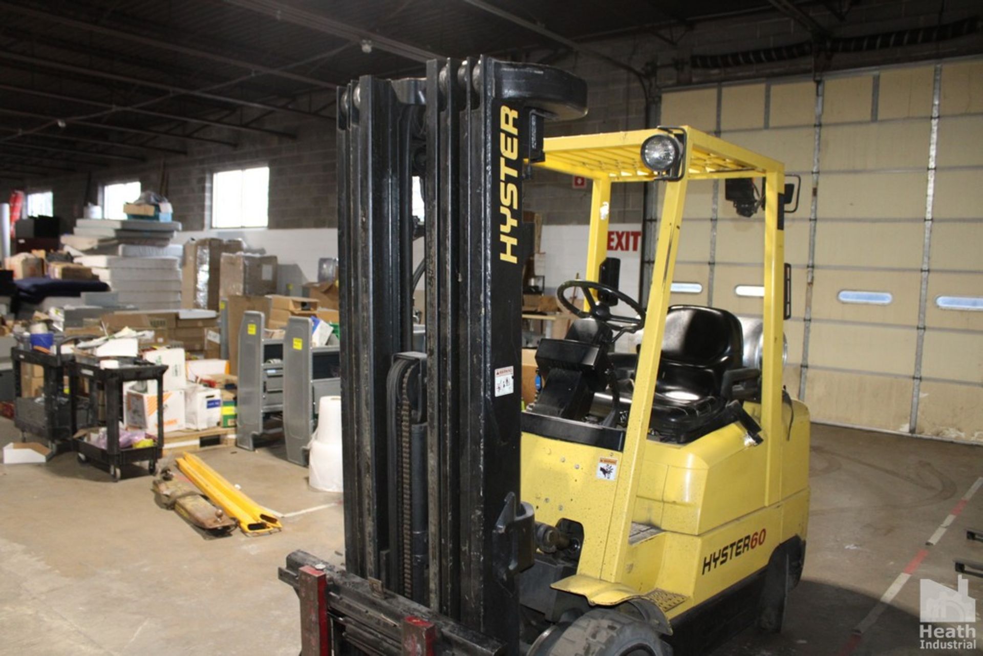 HYSTER 4,600 LB. MODEL S60XM LP GAS FORKLIFT TRUCK, S/N D187V12895W, 240.2 MAX. LIFT, SIDE SHIFT, - Image 5 of 8