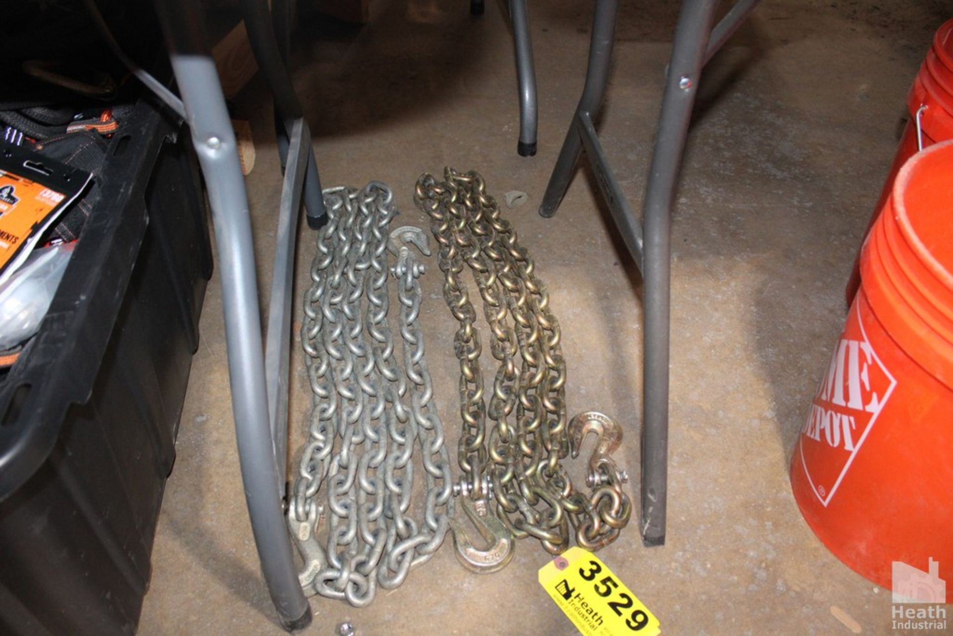 (2) CHAINS WITH HOOKS AT BOTH ENDS, APPROX 9' LONG