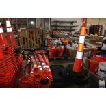 LARGE QTY OF SAFETY CONES WITH BASES