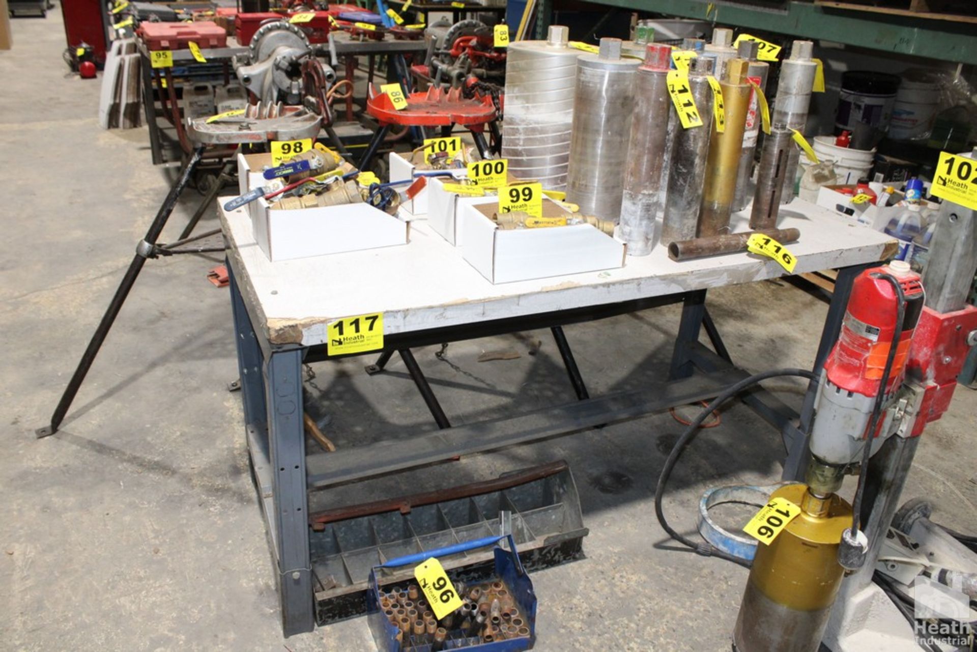 STEEL FRAME WORK BENCH 60" X 30" X 31"