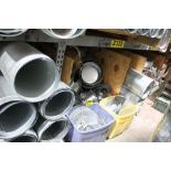 LARGE QTY OF DUCT WORK - ELBOWS, FITTINGS ON FLOOR