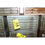 HOUT FIVE DRAWER NUMBER DRILL CABINET 15" X 7-1/2" X 7-1/2 WITH CONTENTS