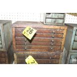 HOUT FIVE DRAWER NUMBER DRILL CABINET 15" X 7-1/2" X 7-1/2 WITH CONTENTS