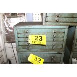HOUT FIVE DRAWER NUMBER DRILL CABINET 15" X 7-1/2" X 7-1/2 WITH CONTENTS