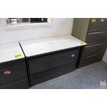 TWO DRAWER LATERAL FILE CABINET WITH COUNTERTOP, 42" X 22" X 28"