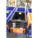 (5) STACKABLE TOTES WITH DOLLY
