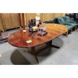 WOOD DINING ROOM TABLE, EXPANDS FROM 64" X 84"