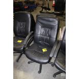 LEATHER ARM CHAIR WITH CASTERS