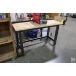 MASTERFORE STEEL SHOP TABLE, 60" X 24" X 36", WITH WOOD TOP