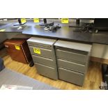 (2) THREE DRAWER FILE CABINETS ON WHEELS, 15" X 23" X 28"