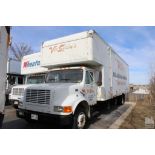 1998 INTERNATIONAL 4700 28FT MOVERS TRUCK, 7.6L L6 DIESEL ENGINE, 162,324 MILES SHOWN ON ODOMETER,