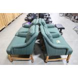 (4) MATCHING CLOTH ARM CHAIR WITH CASTERS