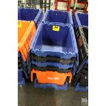 (5) STACKABLE TOTES WITH DOLLY
